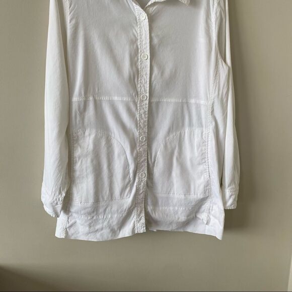EILEEN Fisher-Linen Blend Double Pocket Button Down (Large) - Picture 6 of 10